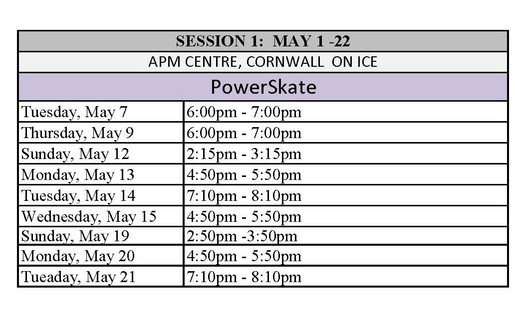 2024 POWERSKATE SCHEDULES Island Skating Academy powered by Uplifter